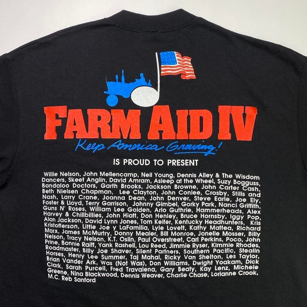 Vintage 80s 1988 Farm Aid IV music concert shirt